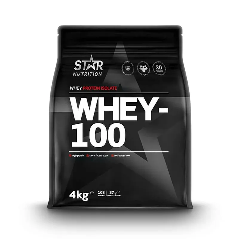 Fri frakt Whey-100, 4 kg, Naturell