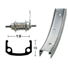 Cykeldelar Bakhjul 18" (355-19RB-Nabe 20L | silver) köpa billigt vel Rabatt