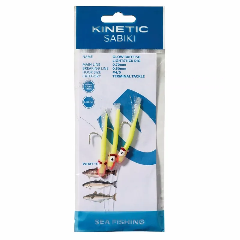 Kinetic Sabiki Glow Baitfish Lightstick #4/0 Populär