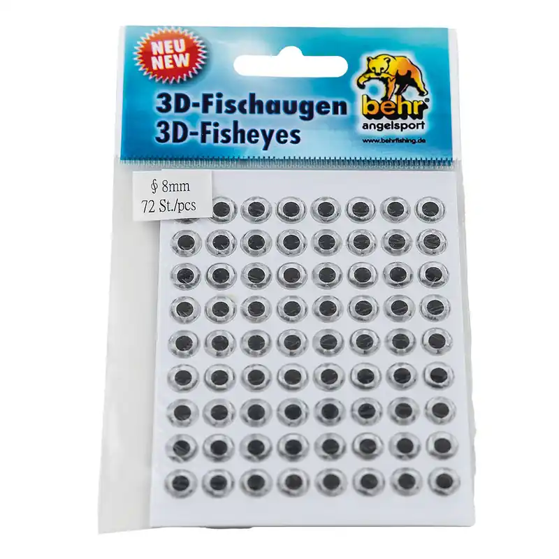 3D Fiskögon Silver 6mm Rabatter