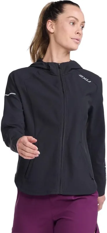 2XU Women's Aero Jacket Black/Silver Reflective Populär