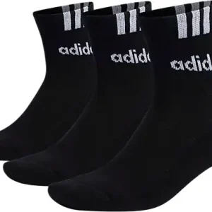 Adidas 3-Stripes Linear Half-Crew Cushioned Socks 3 Pairs Black/white Populärt val