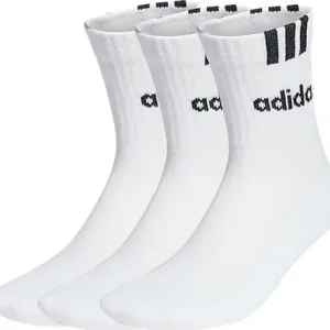 Adidas 3-Stripes Linear Half-Crew Cushioned Socks 3 Pairs White/black Expressleverans