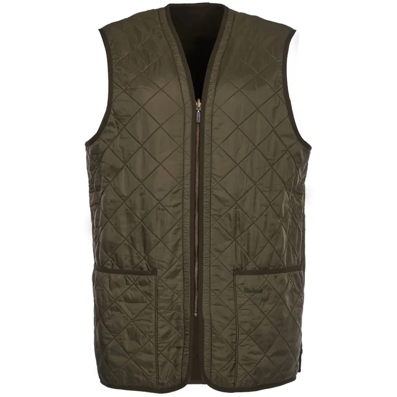Populär Barbour Men's Polarquilt Waistcoat Zip-In Dark Olive Check
