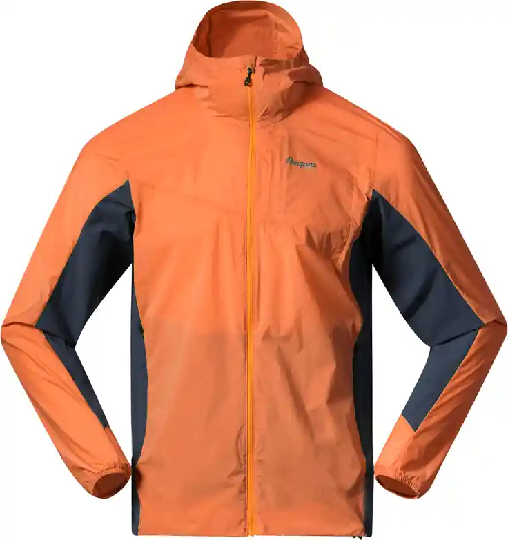 Sänkt pris Bergans Men's Rabot Light Windbreaker Jacket Cloudberry Yellow/Orion Blue