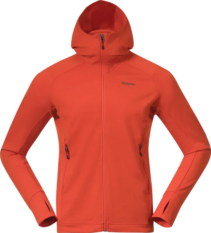 Bergans Men's Rabot Merino Tech Midlayer Hoodie Lava Snabb frakt
