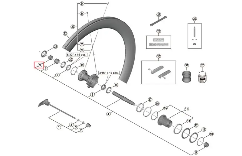 Shimano Nut L.H. Wh-R9200-C50-Tu-R Sänkt pris