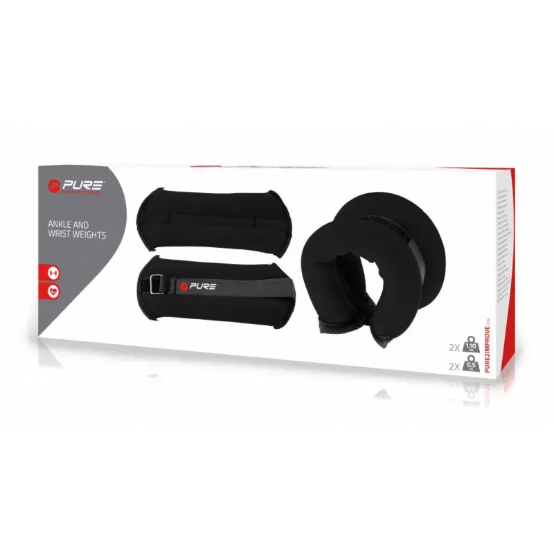Pure2Improve Ankel- och handledsvikter, 2x0,5 kg Svart Begränsat antal